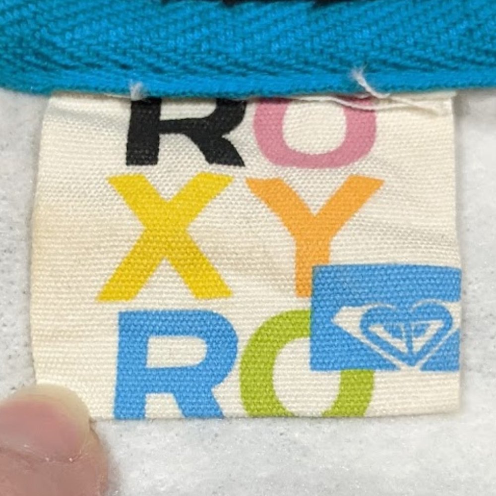 Roxy Black & White Patterned Zip Up Hoodie W Teal… - image 7